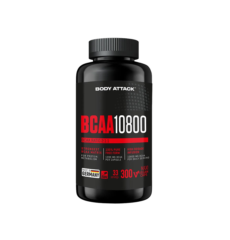 Body Attack BCAA 10800 – Hochdosierte Aminosäuren für Muskelaufbau & Regeneration
