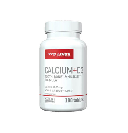 Body Attack Calcium + D3 - Hochdosiertes Calcium + D3 zur Unterstützung von Knochen, Muskeln und Immunsystem – ideal für Training, Alltag und Prävention.