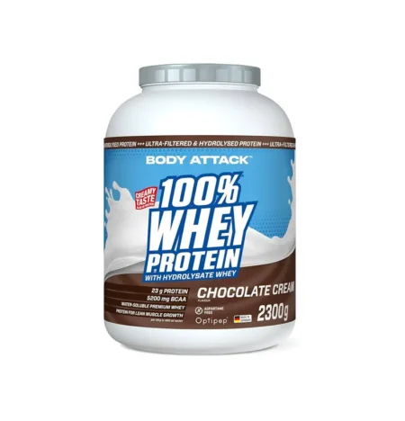 Body Attack 100% Whey Protein – hochwertiges Eiweiß für Muskelaufbau & Regeneration. Schnelle Aufnahme, guter Geschmack, ideal nach dem Training.